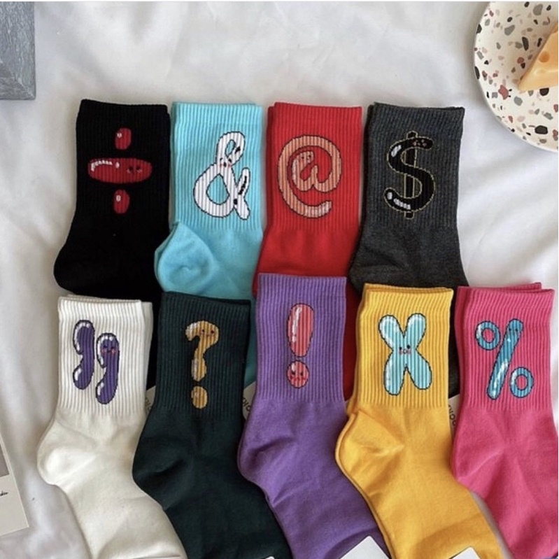 Korean Socks Logo Equation Marks Socks Iconic Socks Shopee