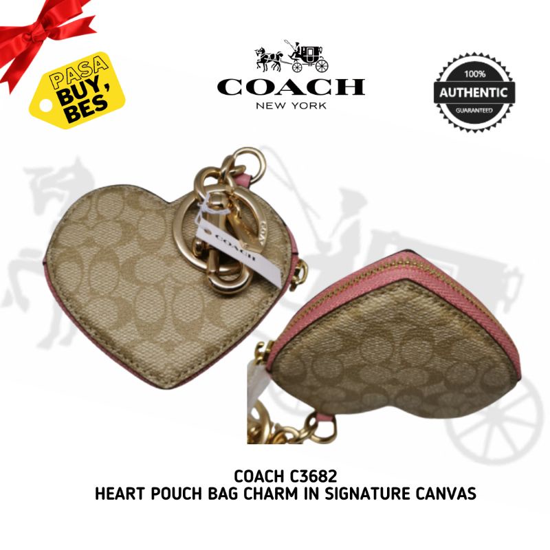 Coach heart bag on sale charm