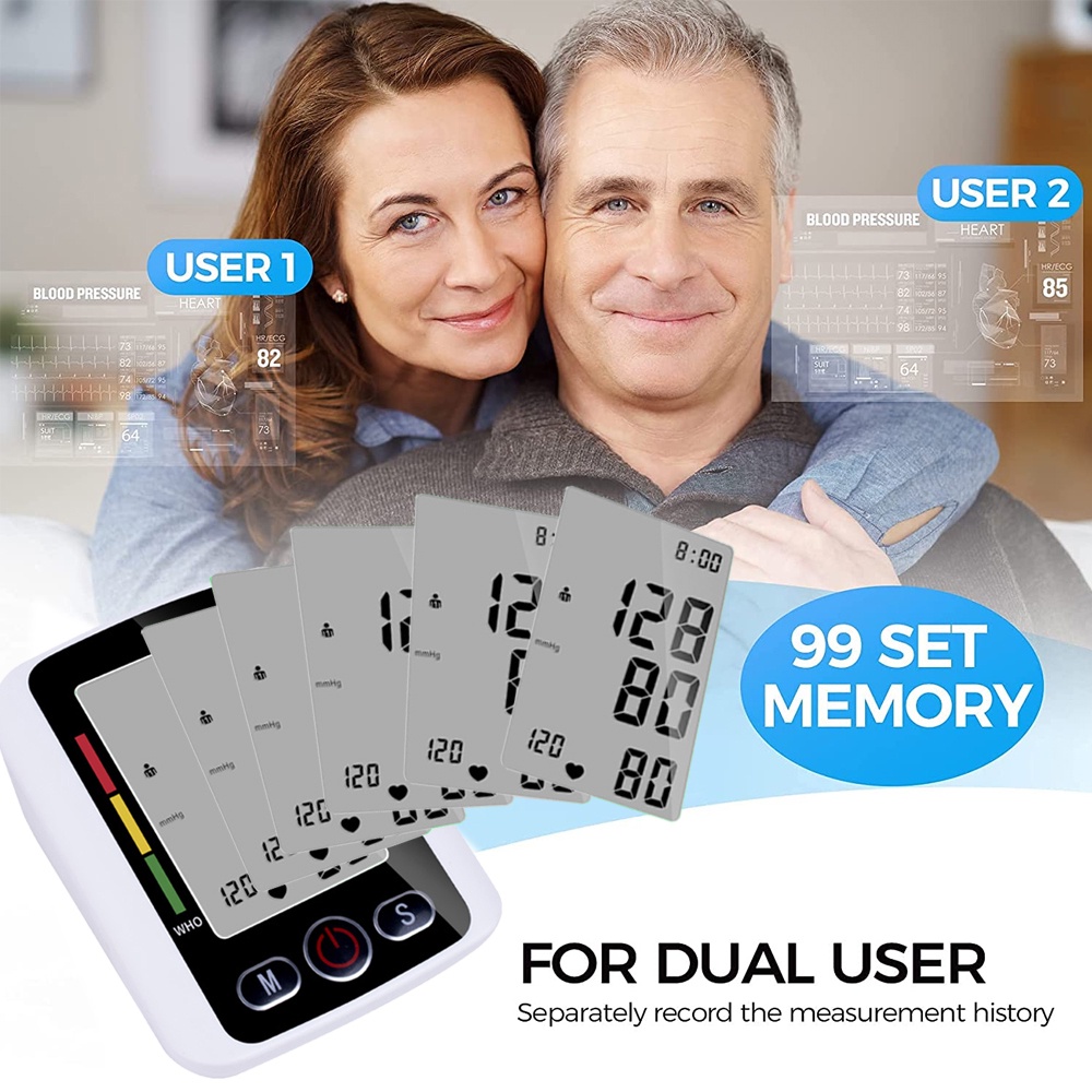 Arm Sphygmomanometer Voice Blood Pressure Monitor Heart Rate Automatic