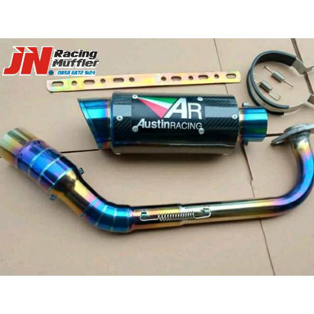 AUSTIN RACING blue carbon racing exhaust for all automatic viario BEAT ...