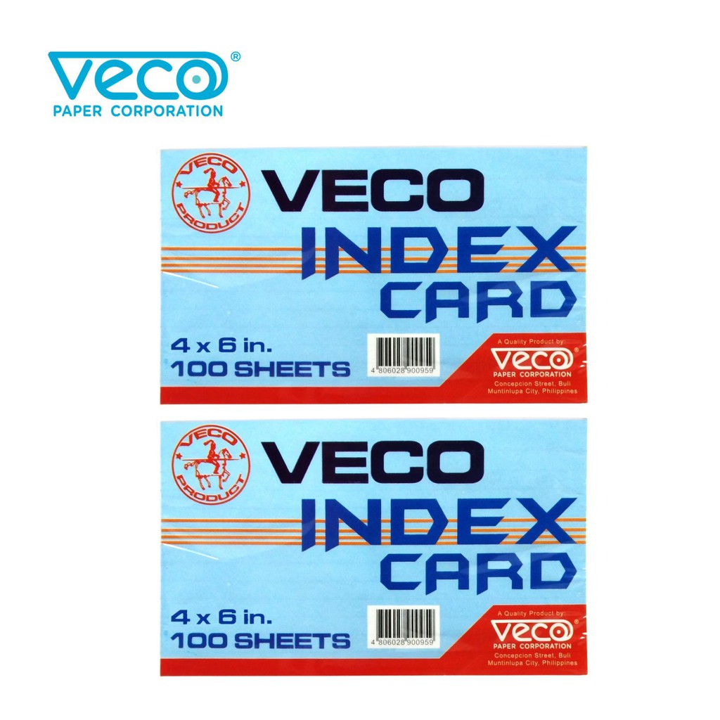 Veco Index Card Ruled (packed in resealable plastic) 120gsm (2packs ...