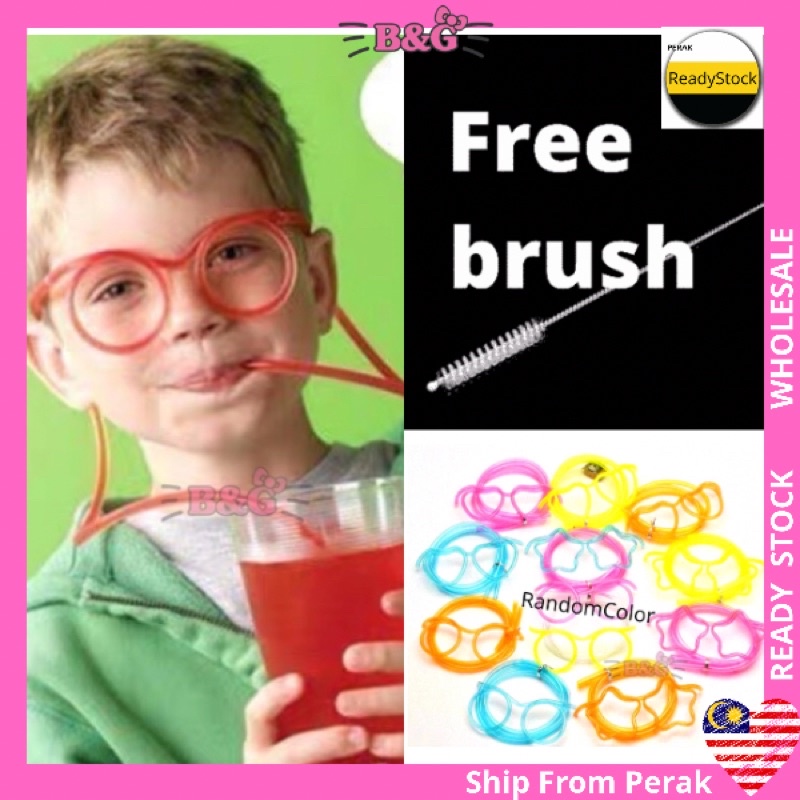 Tik Tok Funky Straw Creative Spectacle EyeGlasses Kid Adult Party