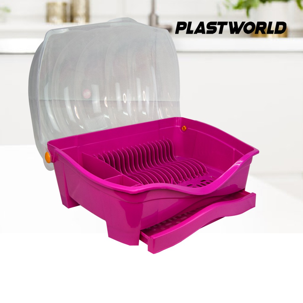 Shell Dish Rack Organizer(BIG) with cover Dish Drainer Plate Organizer ...