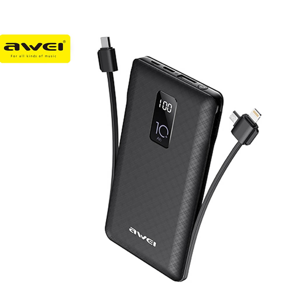 Awei P8K Powerbank 10000mAh High-Speed Multiple Output Power Bank Type ...