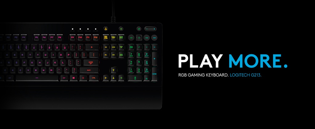 Logitech Gaming Keyboard G213 Prodigy Wired, Lightsync RGB Backlit ...