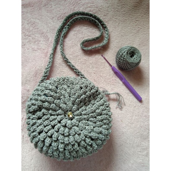 Crochet cheap round pouch