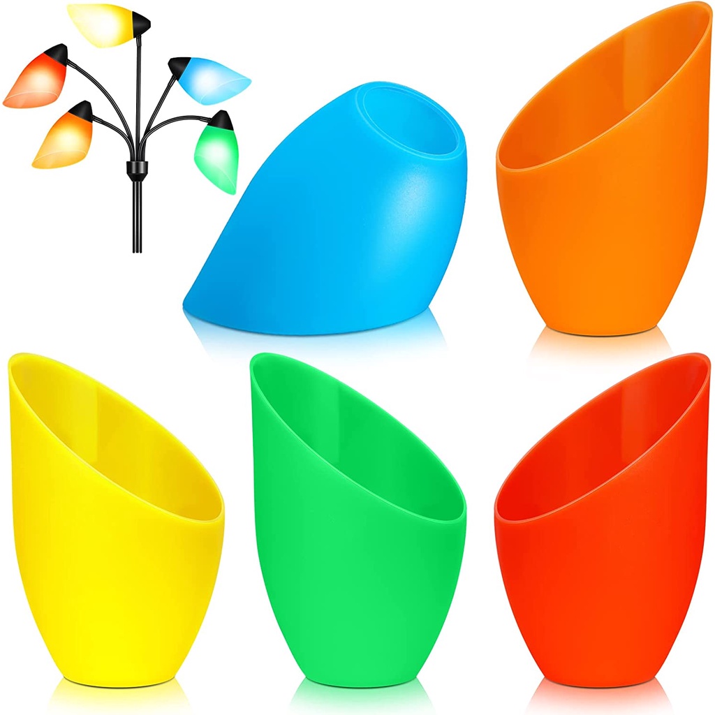 5 Colored Plastic Lampshade Replacement Plastic Lamp Shade 1.65 Inch
