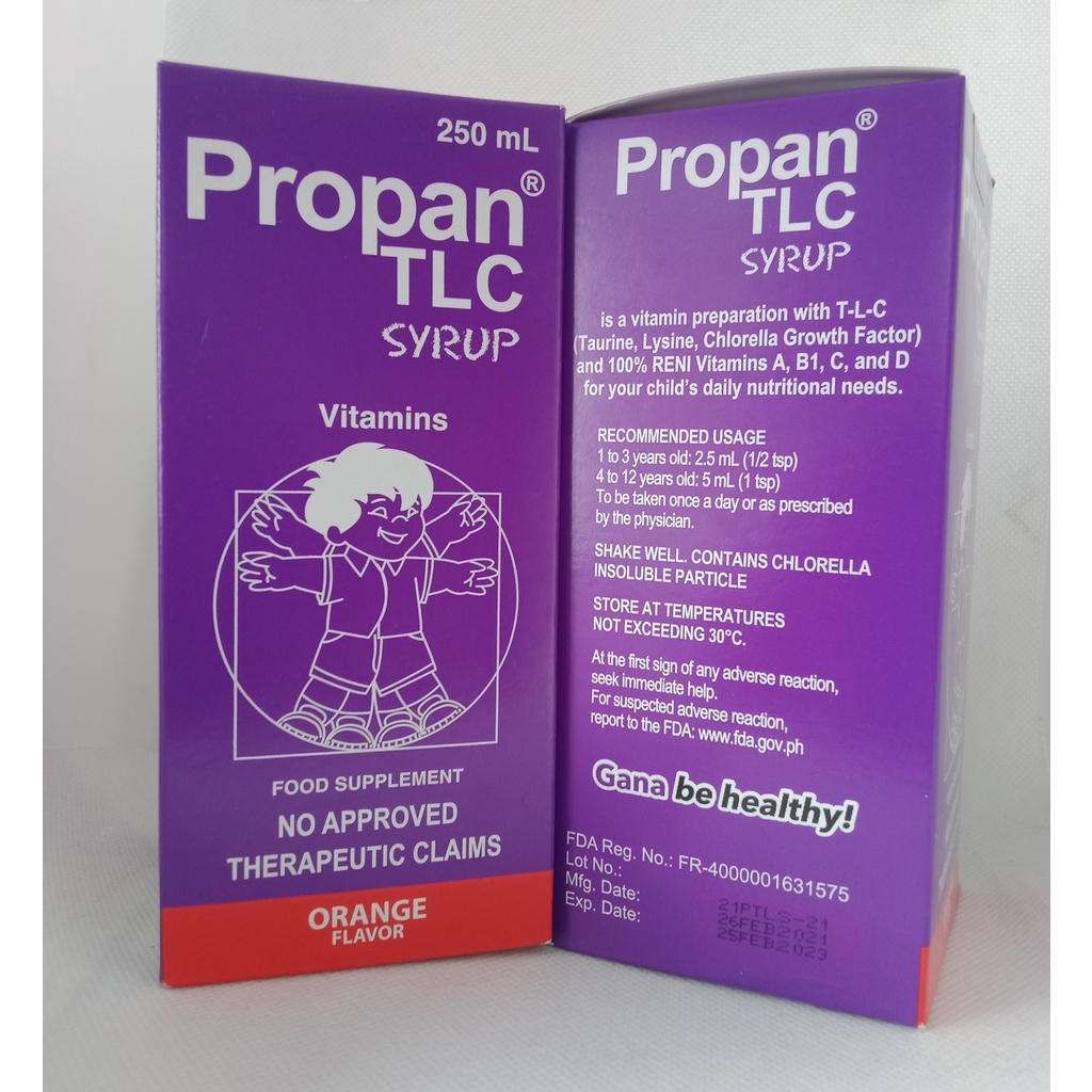 PROPAN TLC SYRUP 250ML | Shopee Philippines