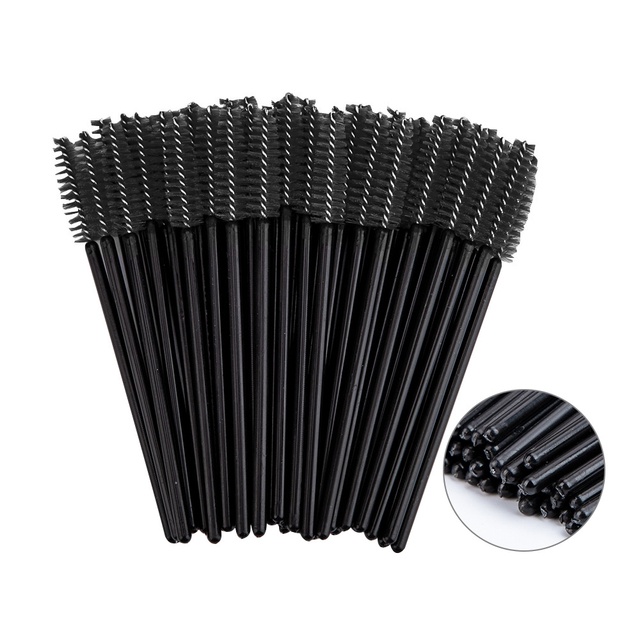 50pcs/bag Eyelash Extension Brush Mascara Wand Eyebrow Spoolie Brushes ...