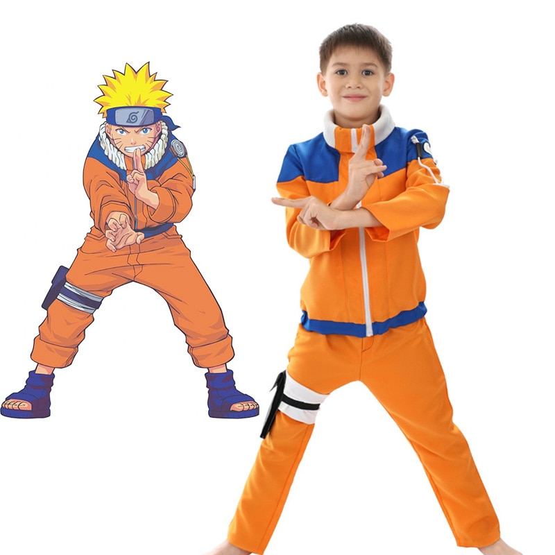 Anime Naruto Uzumaki Naruto Cosplay Costume Children Halloween costumes