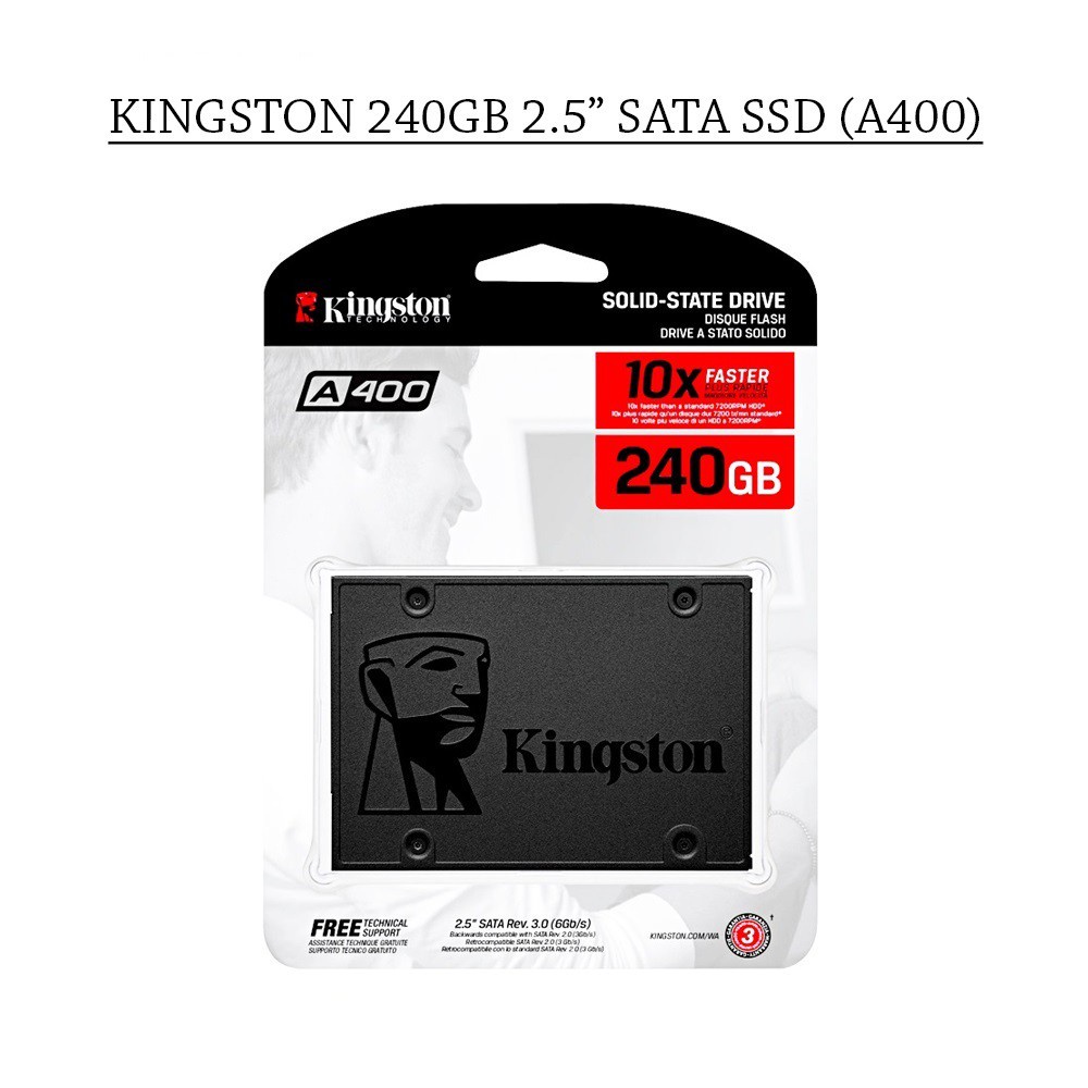 Kingston 2.5" Solid State Drive SSD (A400) 240/480/960GB + 3 Years Warranty ！ Shopee Philippines