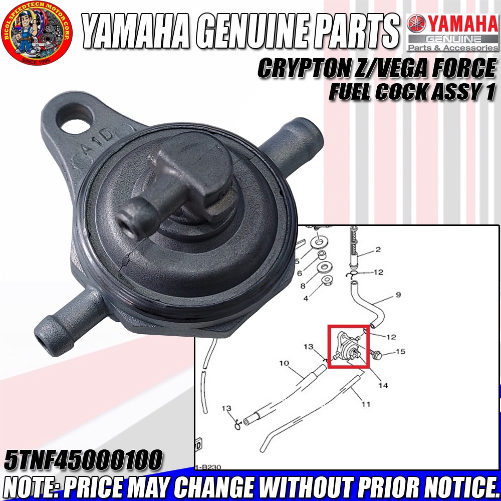 CRYPTON Z/VEGA FORCE FUEL COCK ASSY 1 (YGP) (Genuine: 5TN-F4500-01 ...