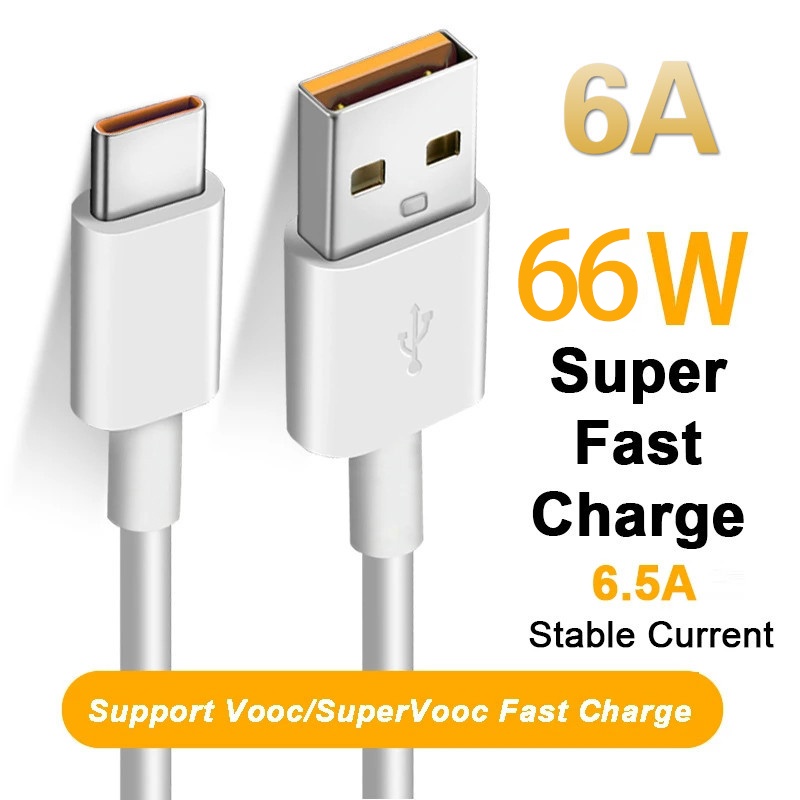 66w 6a Super Fast Charger Cable Fast Usb Type C Charging Data Cord Quick Charger Cable Shopee 4049