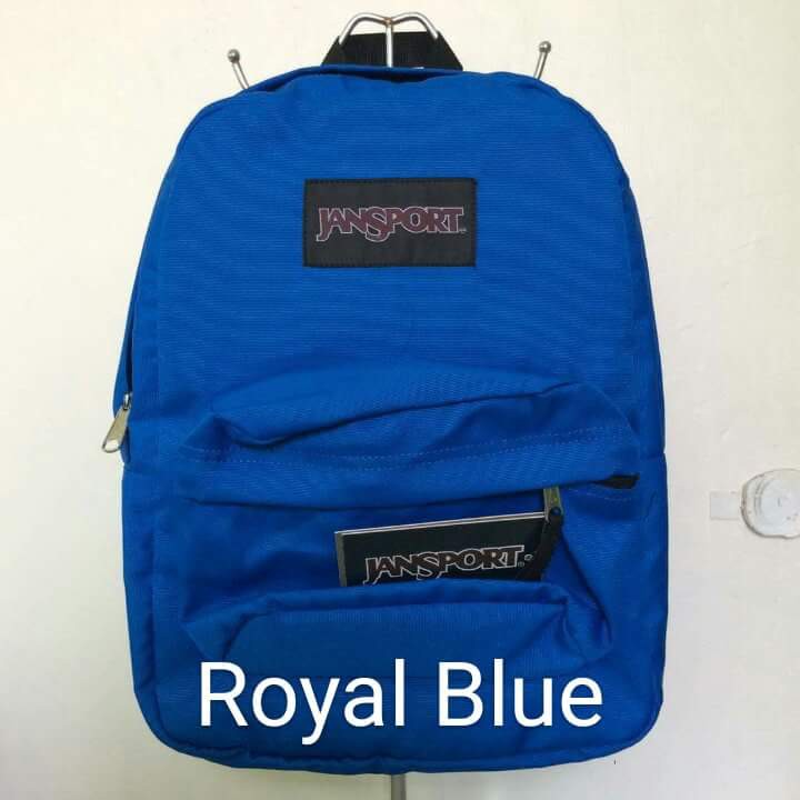 JanSport Plain Large SuperBreak Backpack Bag Royal Blue Shopee