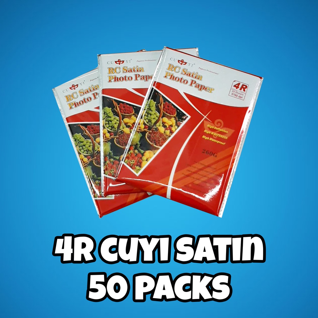 50 packs Cuyi RC Satin 4R Photo Paper | Shopee Philippines