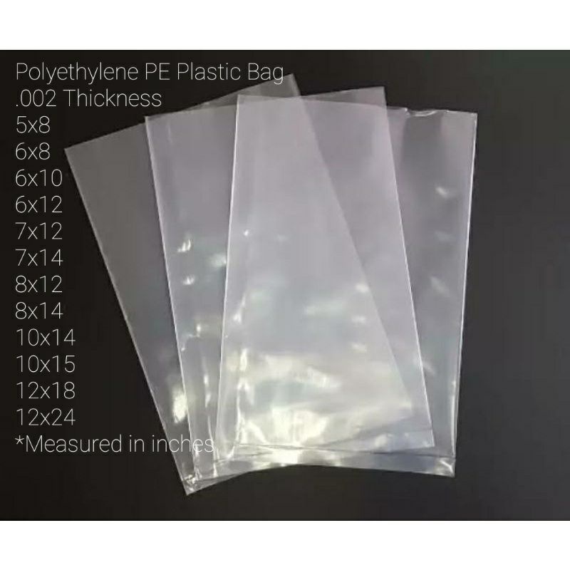 Polyethylene PE Plastic .002 Thickness 100 pcs Imperial Brand | Shopee  Philippines