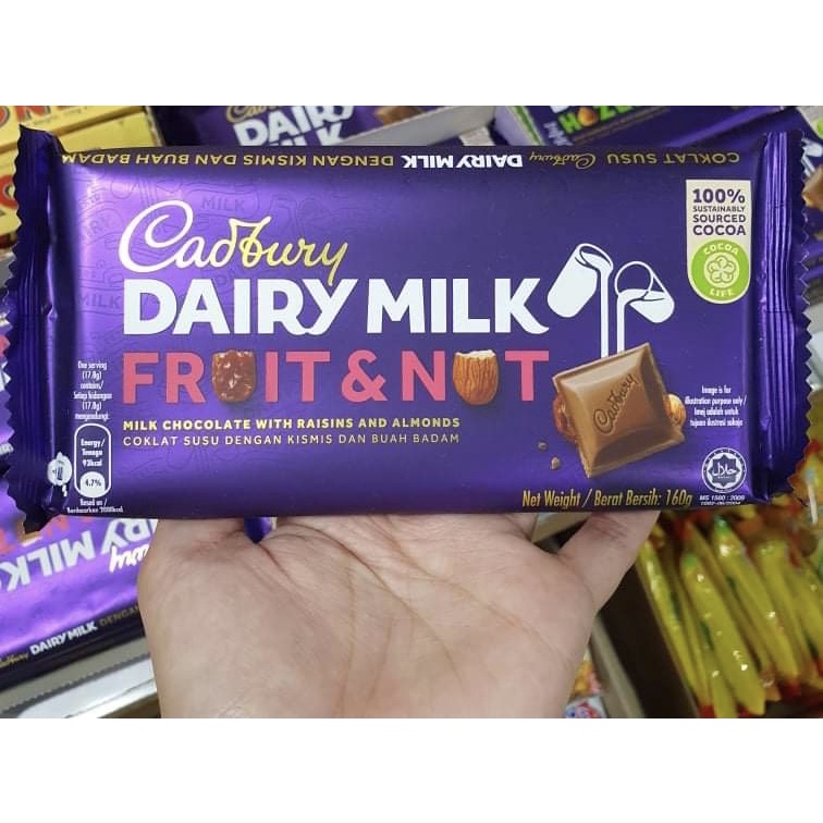 Cadbury Dairy Milk Fruit & Nut 160g Shopee Philippines