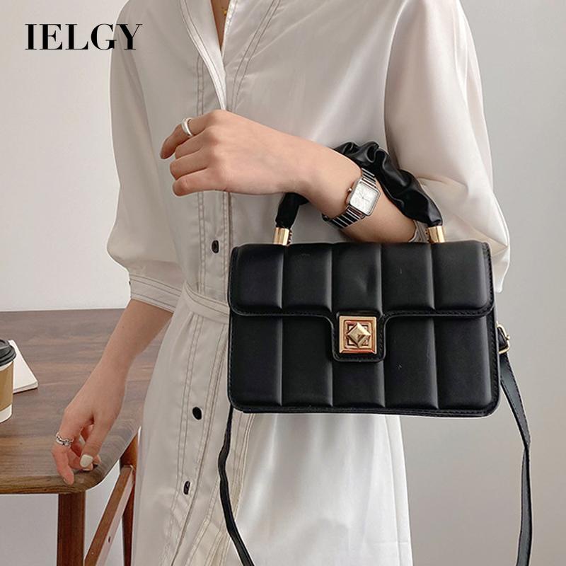 IELGY Women Embossed Hand-Held Retro Plaid Shoulder Messenger Bag ...