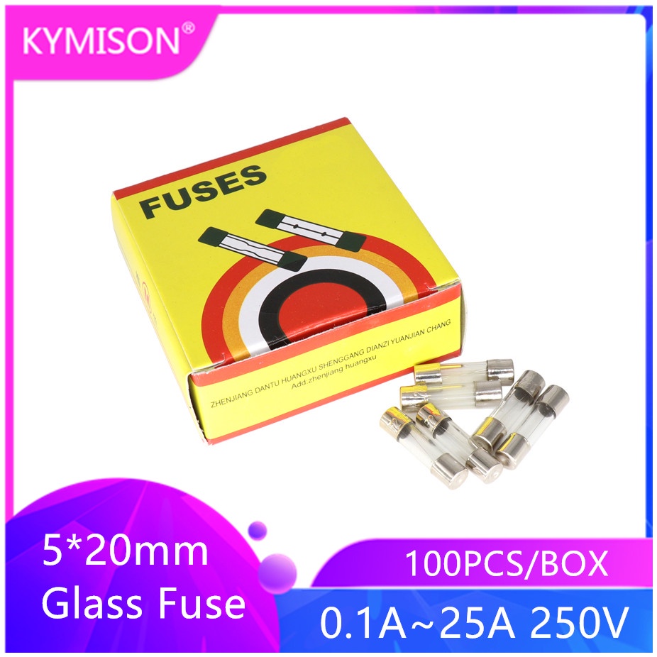 thumbnail interactive-video image 1 of 100Pcs 1A 250V 5x20mm Glass Tube Fuse – Fast Blow, Smw Brand 1 of 3