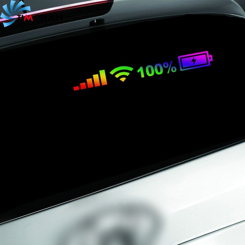 WIFI Charging Pattern PVC Colorful Laser Car Stickers / Funny ...