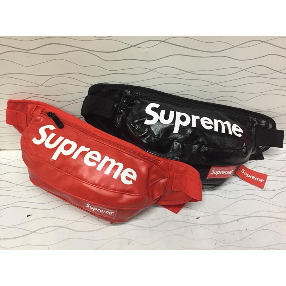 Supreme leather 2024 fanny pack