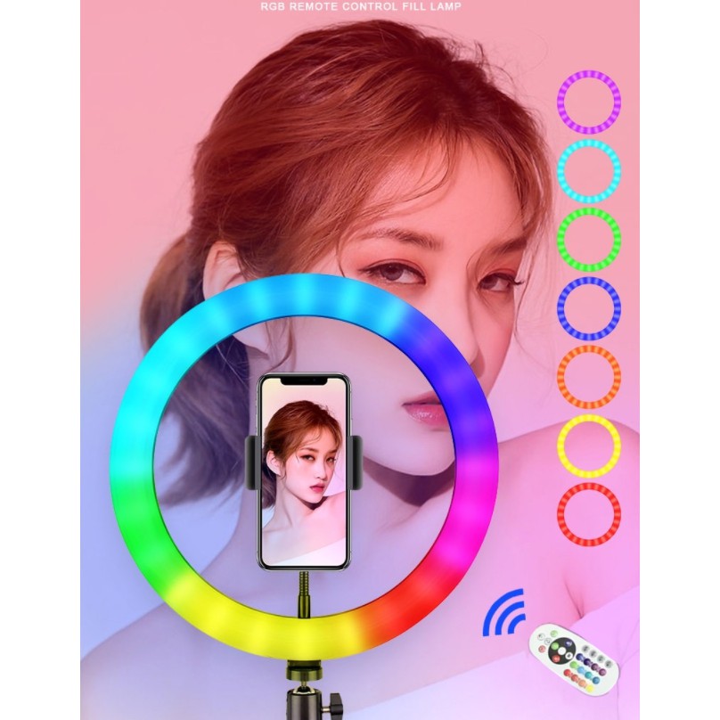 26CM LED ring light with remote control RGB color with smart phone ...