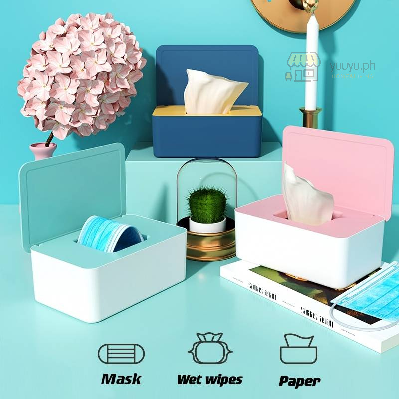 Tissue Box Mask/Wet Wipes Box Storage Box with Lid Multifunctional ...