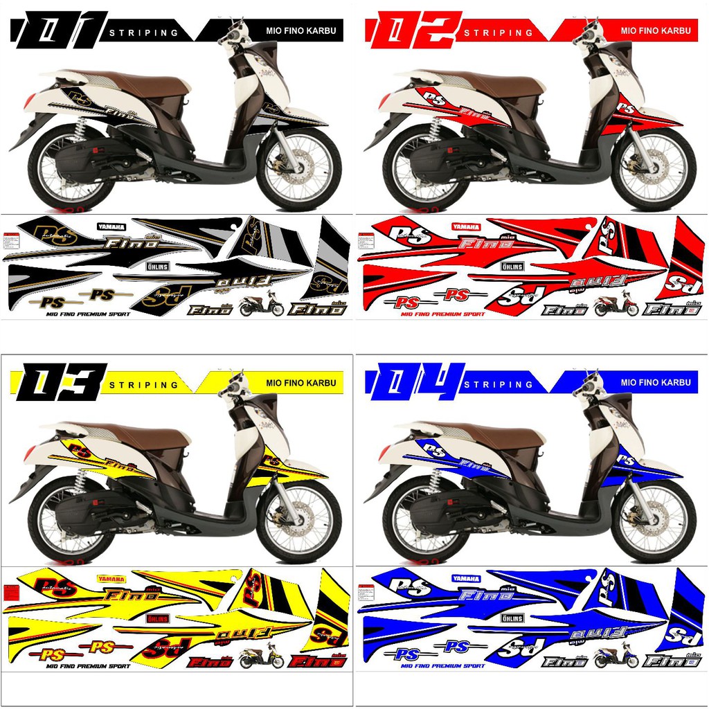 Sticker decal striping yamaha Fino karbu Variation thailook (All ready ...