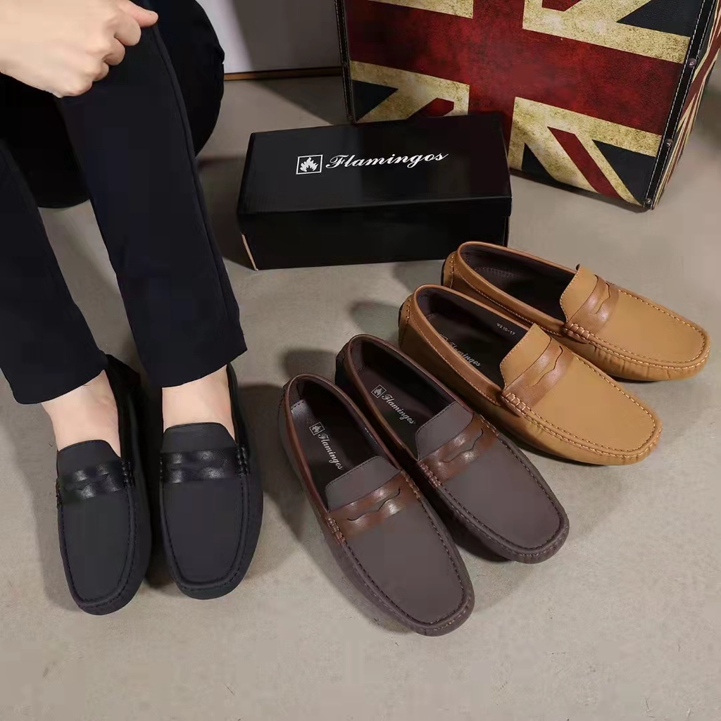 MEN'S LEATHER LOAFER TOPSIDER SHOES WY18-17 | Shopee Philippines