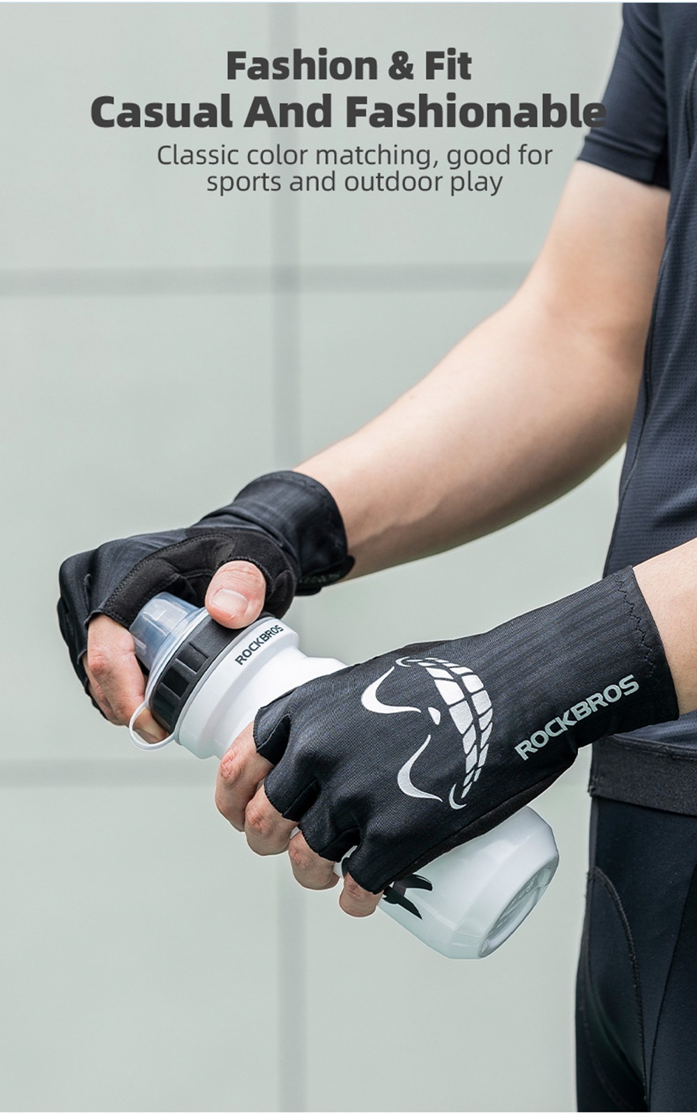 Wtactful Cycling Gloves Bicycle Gloves Non Slip Shock Absorbing Breathable Half Finger Gloves