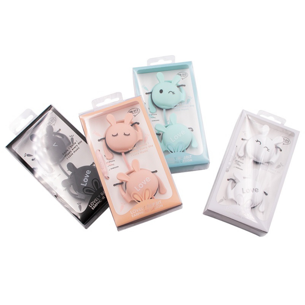 Cartoon Earphones 3D Animal Rabbit Earbuds,Cute Headphones HandsFree