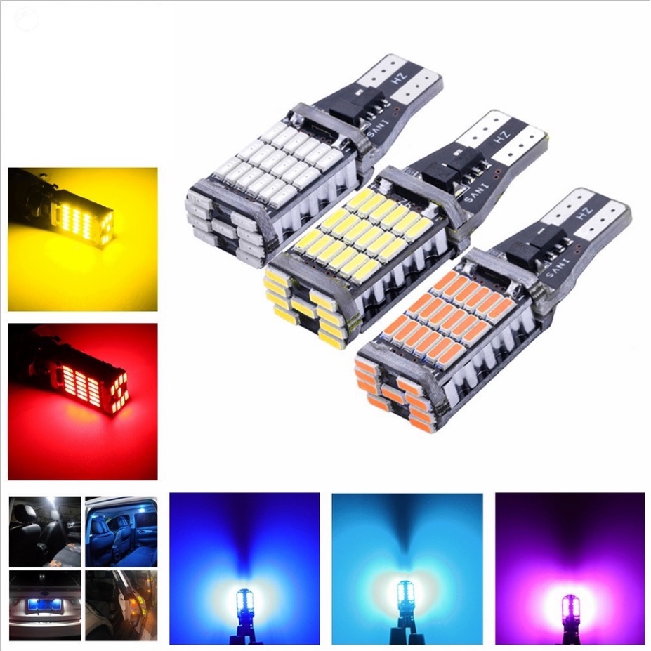 2PCS 5PCS T15 LED 45 LED SMD With Canbus T10 LED W16W LED 4014 Car ...