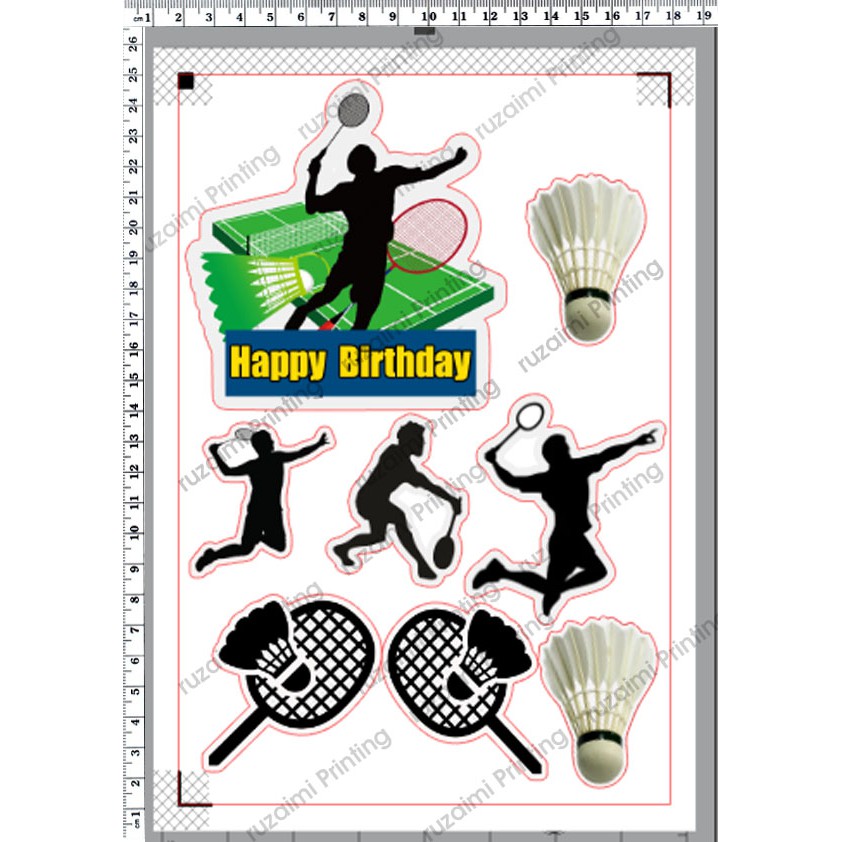Badminton Cake Topper 001 | Shopee Philippines