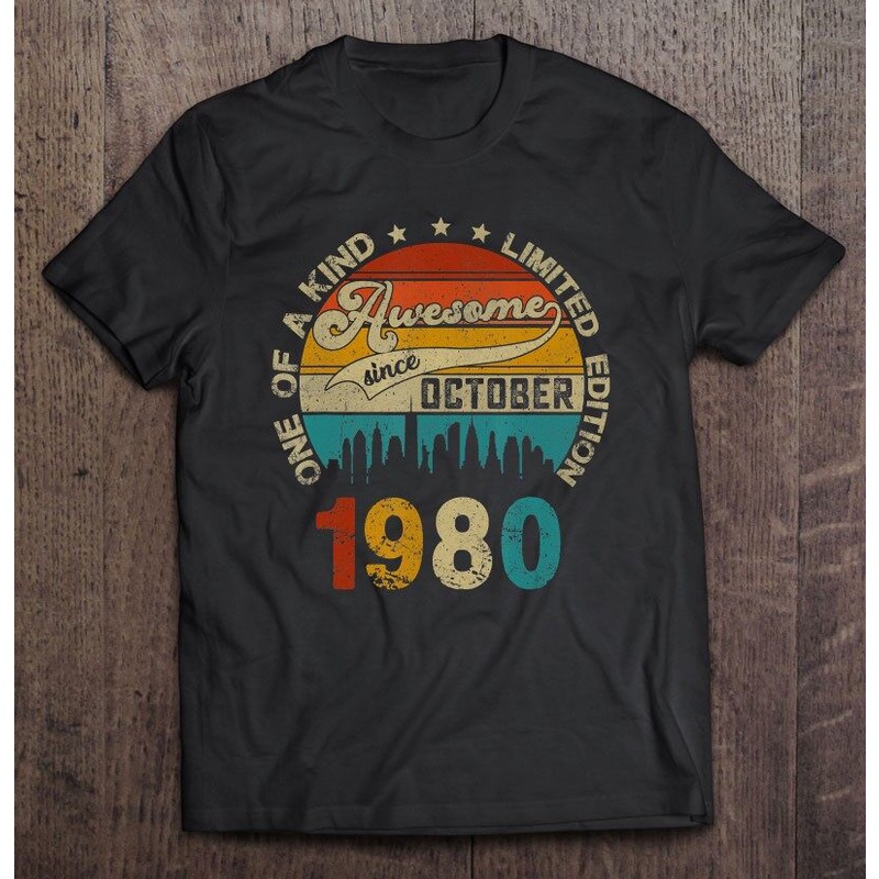 40 Years T Shirt Old Vintage October 1980 40th Birthday T Shirts