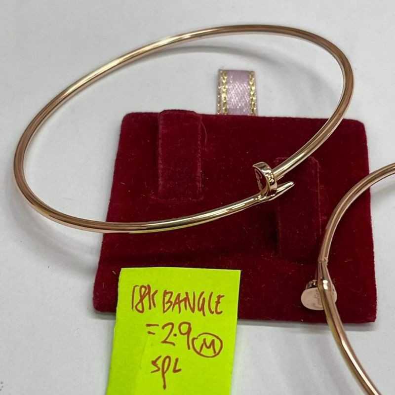 18K Saudi Gold Nail Bangle bracelet Pawnable | Shopee Philippines