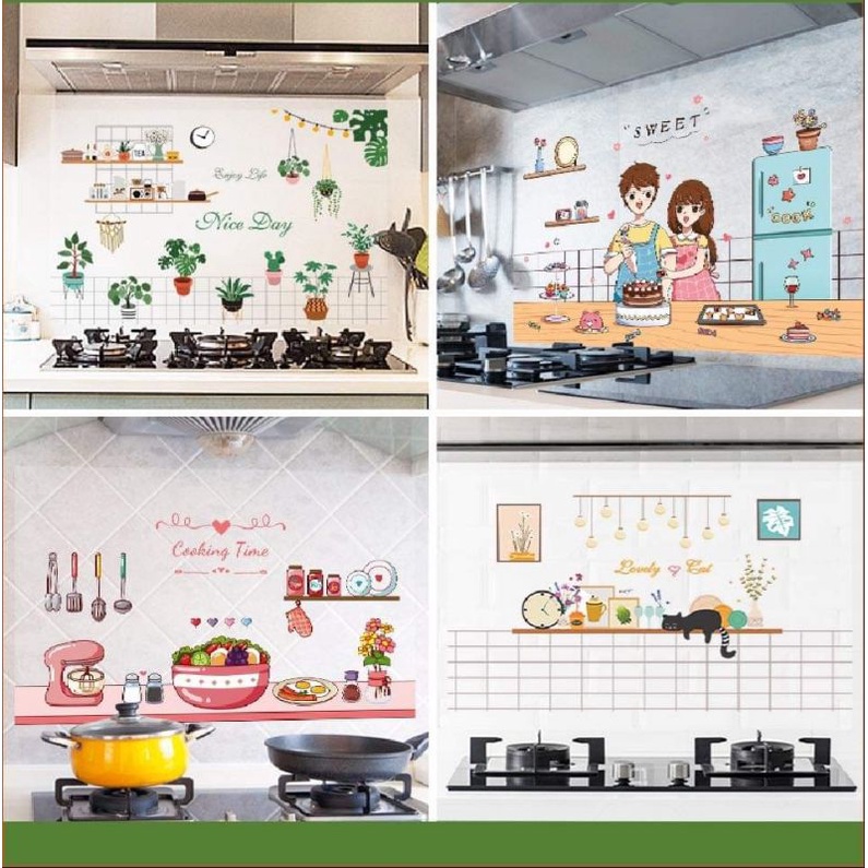 JT5 60x90cm Kitchen Waterproof and Oilproof Aluminum Foil wallpaper ...