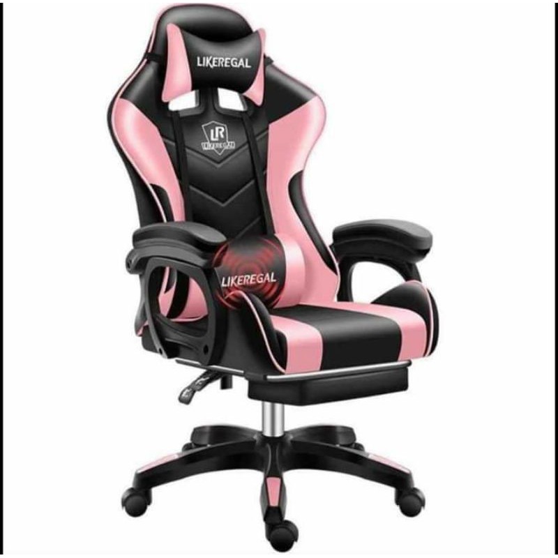 Pink black gaming outlet chair