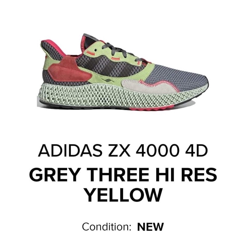 Adidas zx 4000 4d grey three high res hot sale yellow