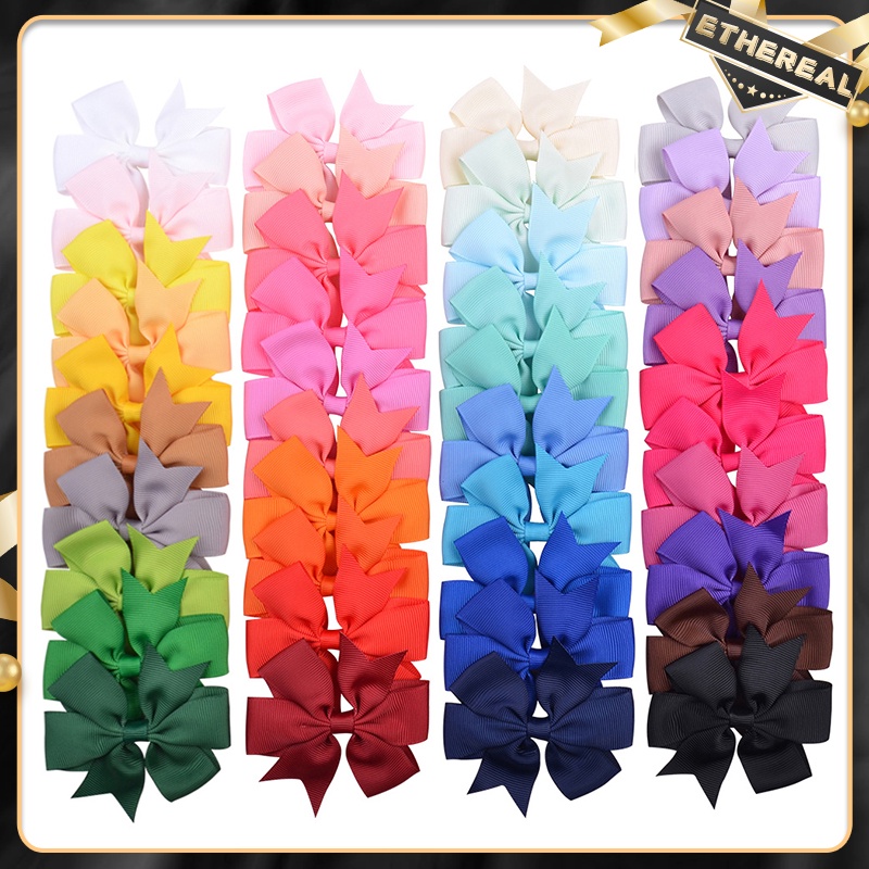 20 40 Pcs/Set Colorful Ribbon Bow Cute Girls Hairpins Children Hair ...