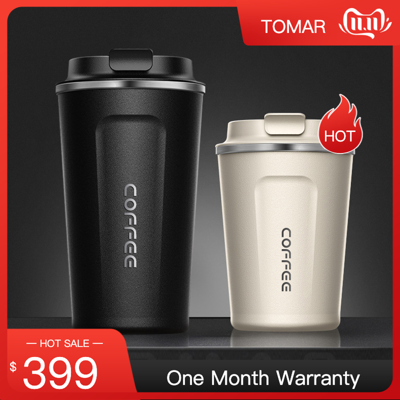 Double Stainless steel Coffee Mug Car Thermos Mug Leak-Proof Travel Thermal  Flask