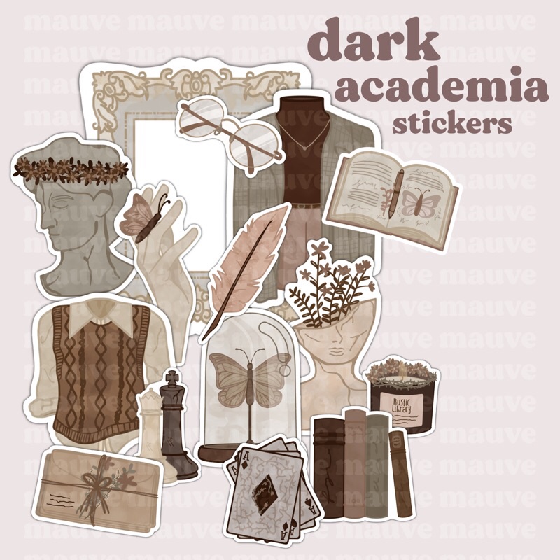 Dark Academia // 15 pcs Cute and Aesthetic Deco Stickers for Scrapbooking,  Journaling, Planners