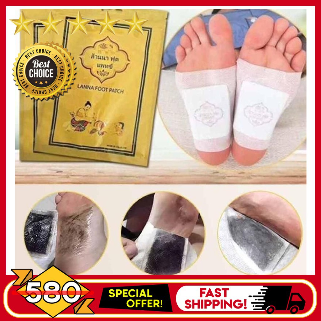 Original 10pcs LANNA Detox Foot Patch Pads Detoxify Toxins