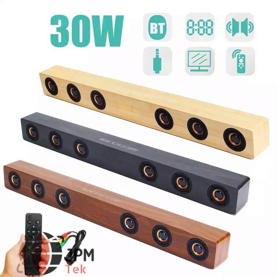 Ælte Rundt og rundt igennem JPMTek] Wooden Soundbar Bluetooth Speaker Wooden 6 speakers clock | Shopee  Philippines