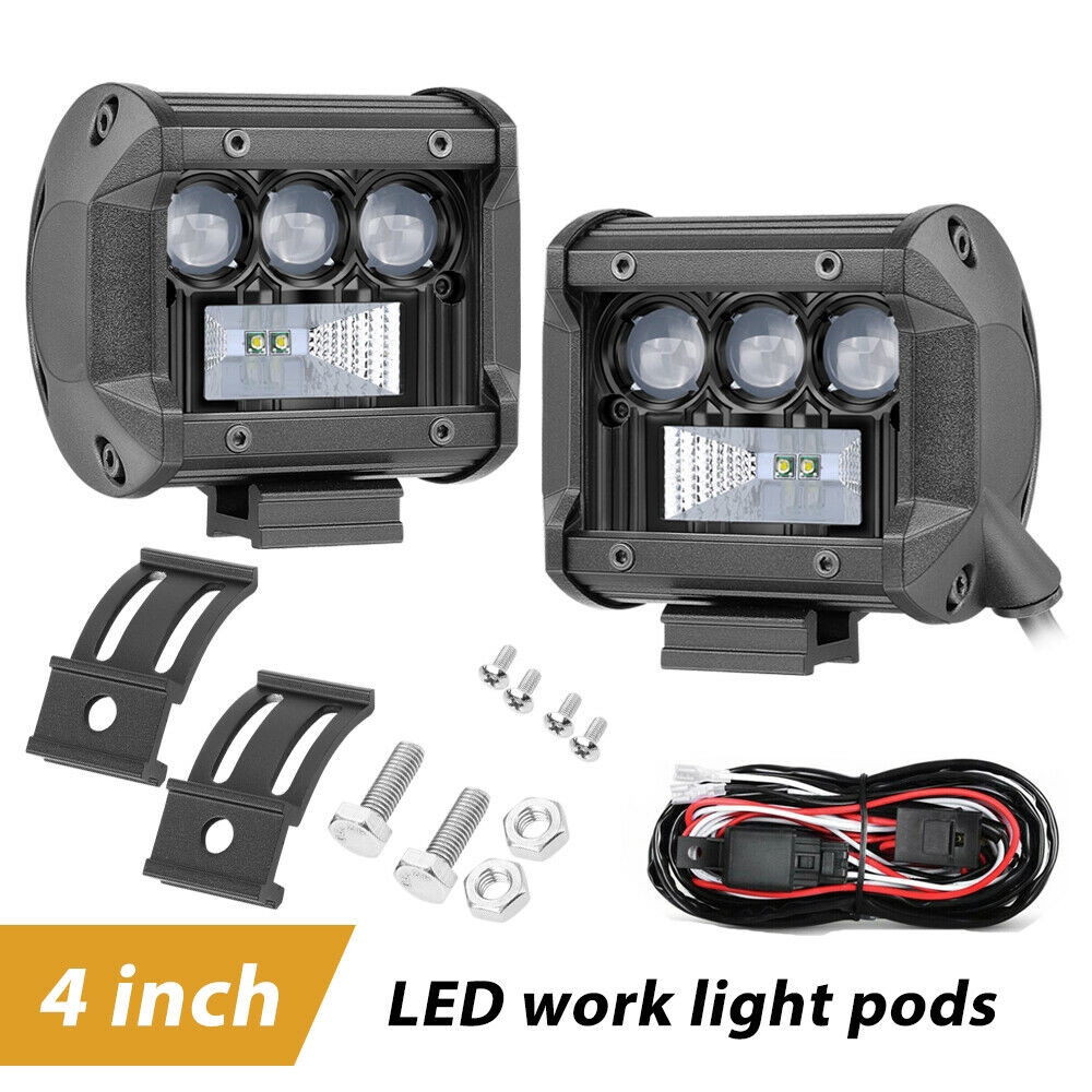 4inch LED Work Light SUV LED 10000LM 6000K Flood Spot Beams Offroad Bar ...