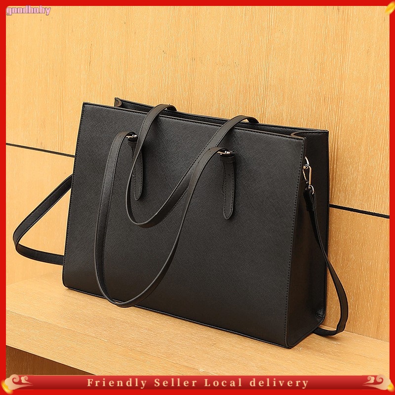Women Laptop Bag Inch School Shoulder Bag Black Business Work Bag  Large Women Leather Tote Bag