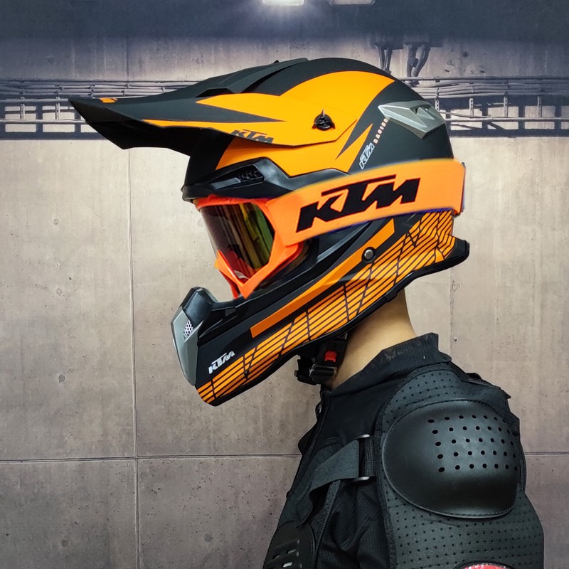 Off road motorcycle orders helmets for