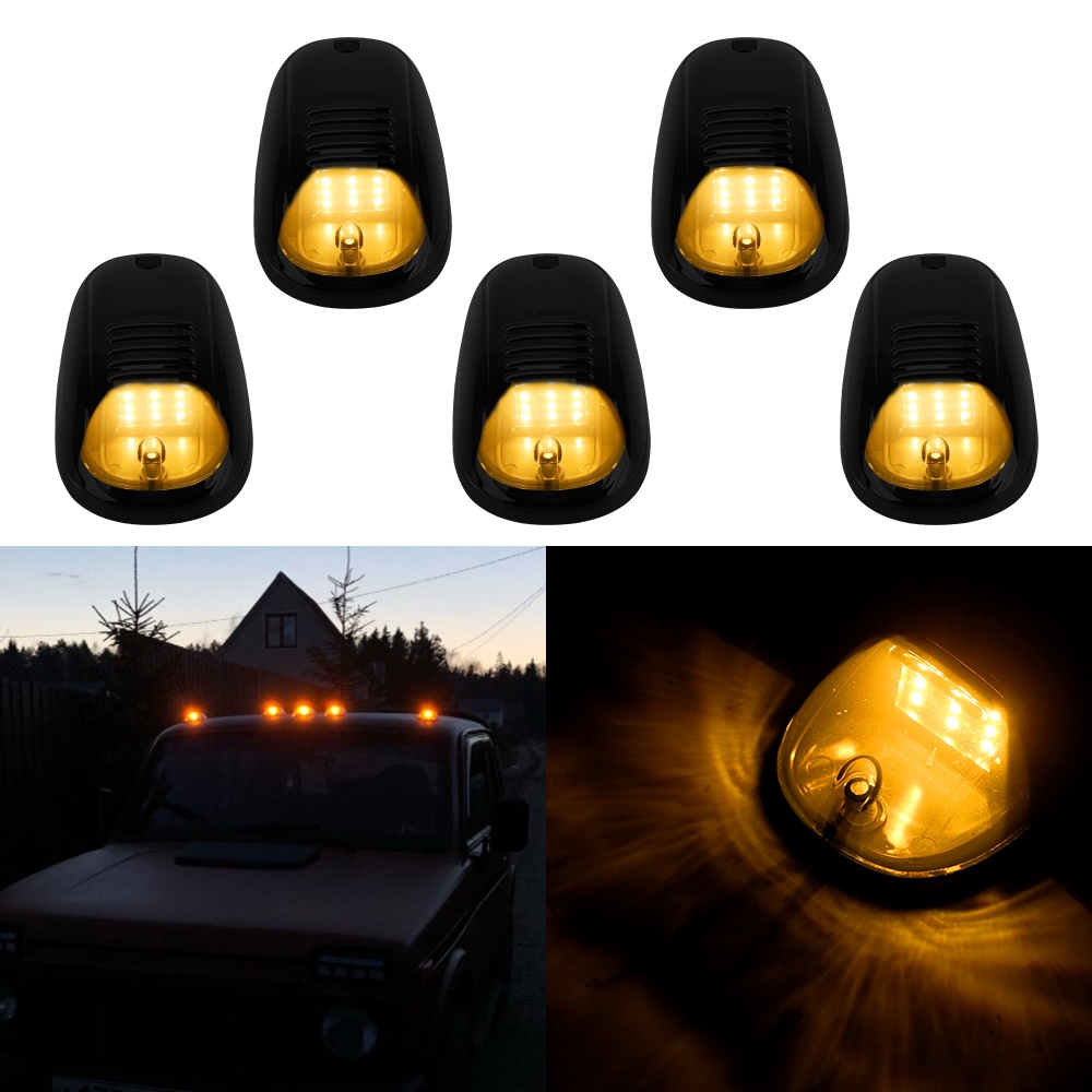 Car Cab Roof Marker Lights 9LED Black Smoked Lens Lamps Roof Lamps Doom