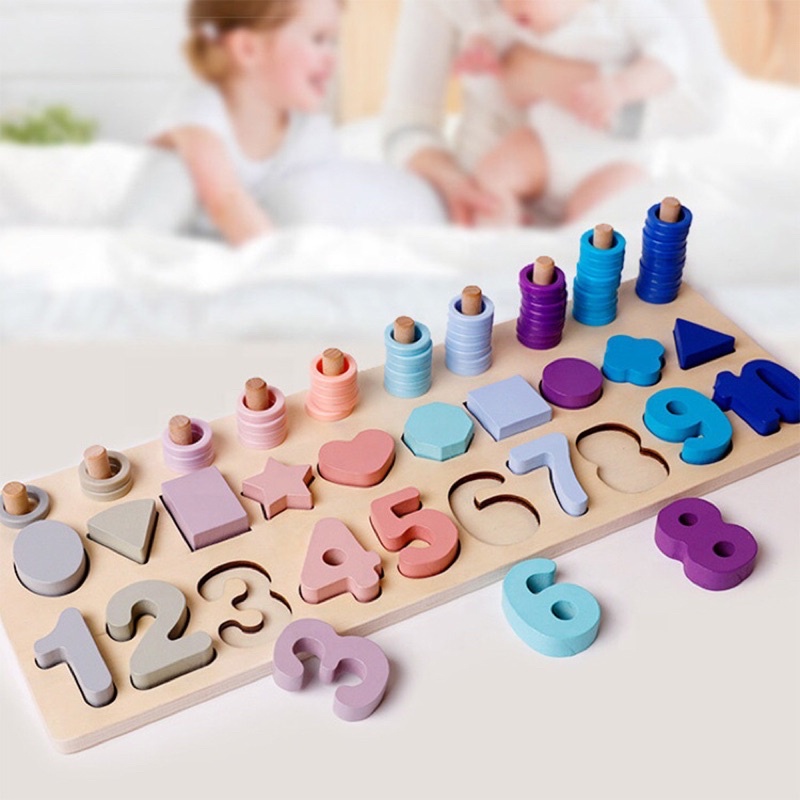 3 in 1 Digital Shape Logarithm Plate Concept Board Montessori (Numbers ...