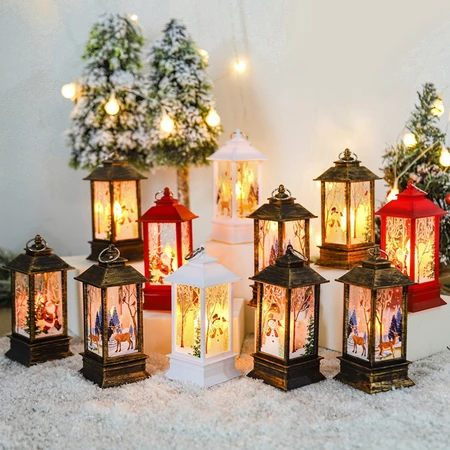 Christmas Night Light Santa Claus Elk Snowman