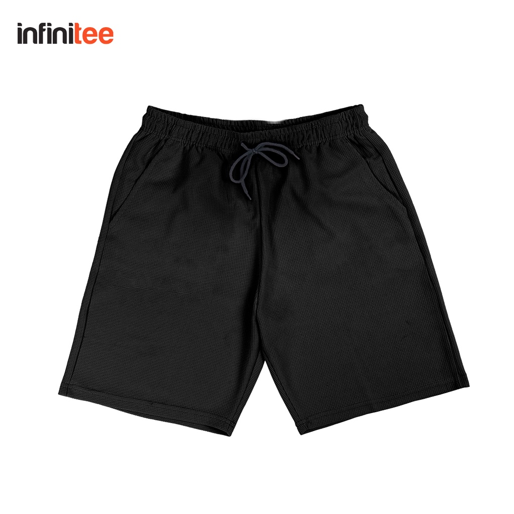 Infinitee Waffle Walking Shorts For Men Women With Pocket Basic Plain